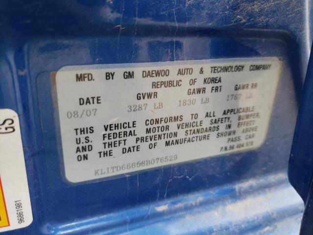 Photo 10 from auction – 2008 CHEVROLET AVEO BASE with VIN KL1TD66658B076529