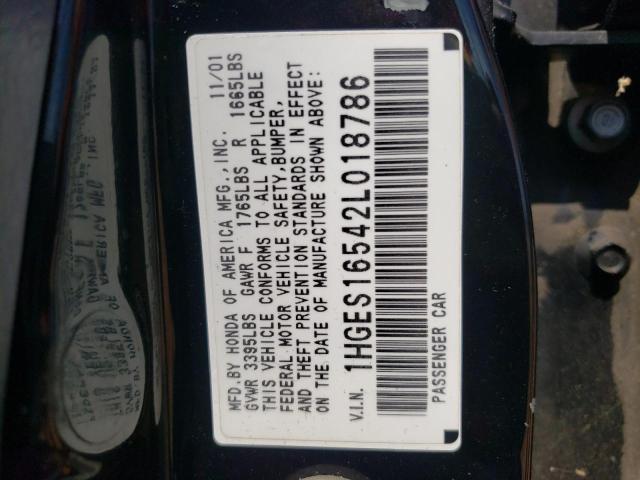 Photo 10 from auction – 2002 HONDA CIVIC with VIN 1HGES16542L018786