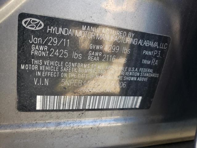 Photo 10 from auction – 2011 HYUNDAI SONATA SE with VIN 5NPEB4AC8BH236806