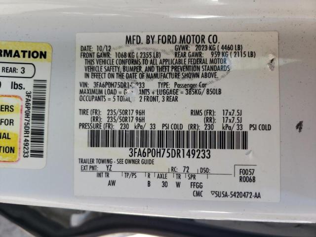 Photo 10 from auction – 2013 FORD FUSION SE with VIN 3FA6P0H75DR149233
