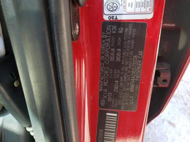 Photo 10 from auction – 2013 KIA FORTE EX with VIN KNAFU4A2XD5733118