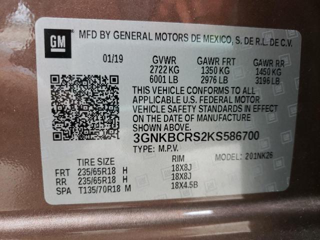 Photo 10 from auction – 2019 CHEVROLET BLAZER 2LT with VIN 3GNKBCRS2KS586700