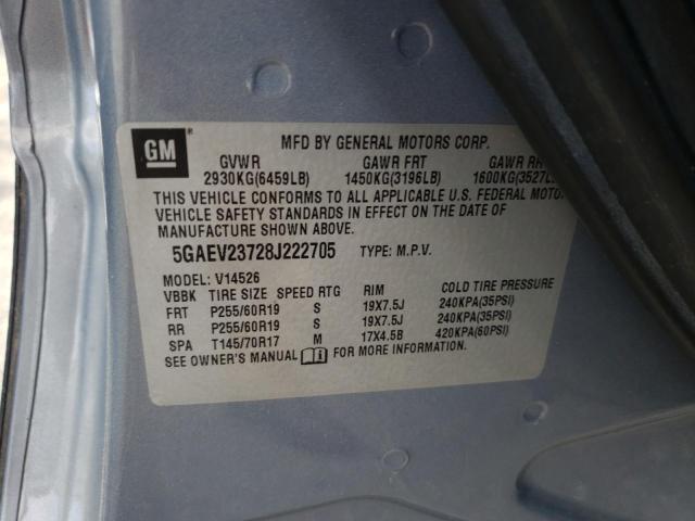 Photo 10 from auction – 2008 BUICK ENCLAVE with VIN 5GAEV23728J222705