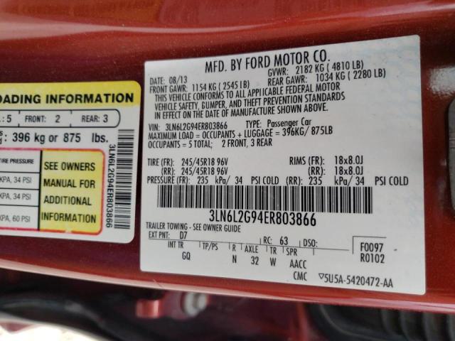 Photo 10 from auction – 2014 LINCOLN MKZ with VIN 3LN6L2G94ER803866