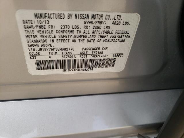 Photo 10 from auction – 2014 INFINITI Q50 BASE with VIN JN1BV7AP3EM682776