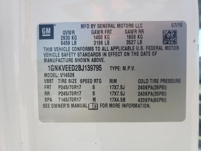Photo 10 from auction – 2011 CHEVROLET TRAVERSE L with VIN 1GNKVEED2BJ139795