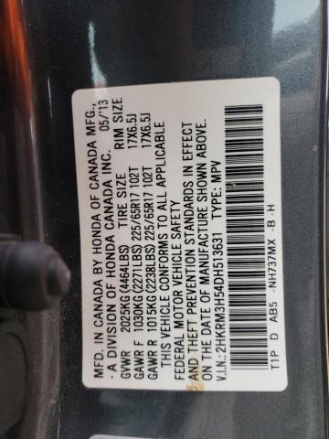 Photo 10 from auction – 2013 HONDA CR-V EX with VIN 2HKRM3H54DH513631