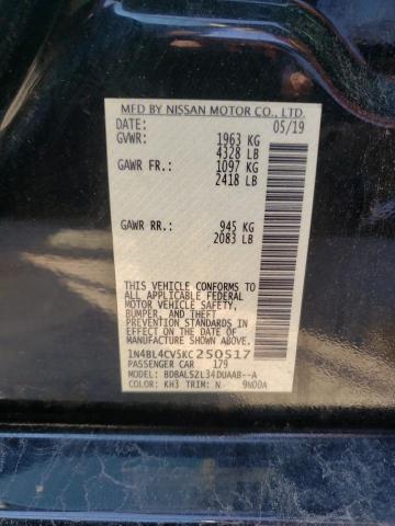 Photo 10 from auction – 2019 NISSAN ALTIMA SR with VIN 1N4BL4CV5KC250517