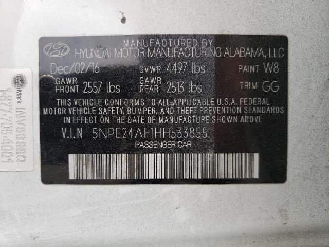 Photo 10 from auction – 2017 HYUNDAI SONATA SE with VIN 5NPE24AF1HH533855