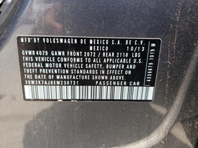 Photo 10 from auction – 2014 VOLKSWAGEN JETTA BASE with VIN 3VW2K7AJ8EM230731