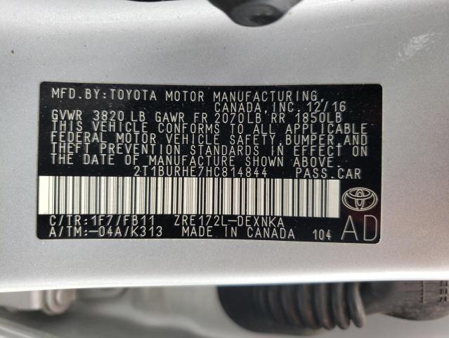 Photo 10 from auction – 2017 TOYOTA COROLLA L with VIN 2T1BURHE7HC814844