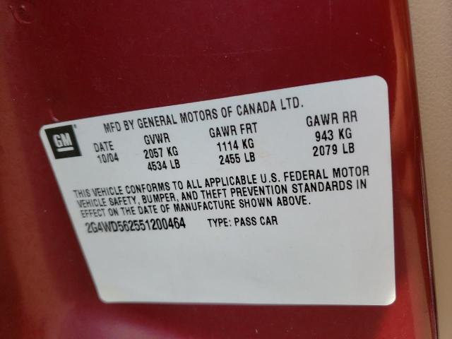 Photo 10 from auction – 2005 BUICK LACROSSE C with VIN 2G4WD562551200464