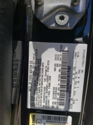Photo 10 from auction – 2020 FORD FUSION SEL with VIN 3FA6P0CD7LR119582