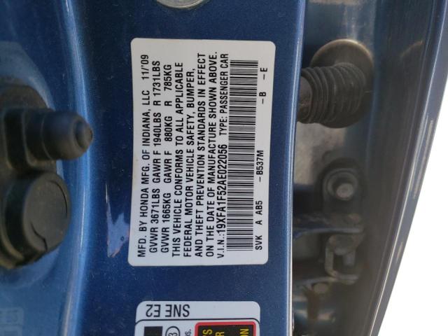 Photo 10 from auction – 2010 HONDA CIVIC with VIN 19XFA1F52AE022056