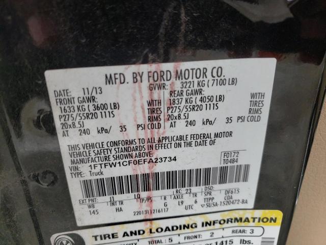 Photo 10 from auction – 2014 FORD F150 SUPER with VIN 1FTFW1CF0EFA23734