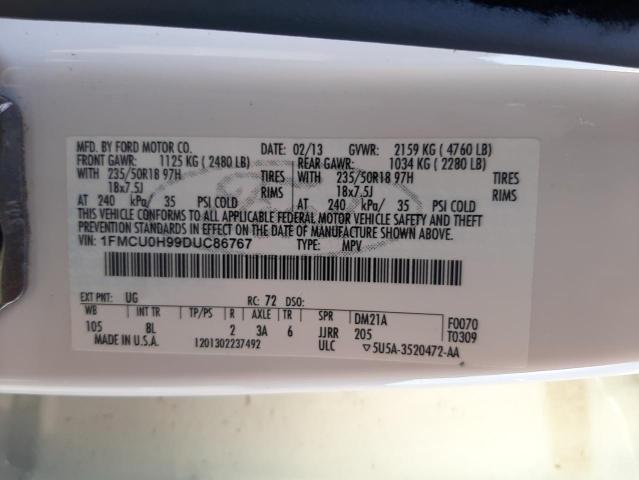 Photo 10 from auction – 2013 FORD ESCAPE SEL with VIN 1FMCU0H99DUC86767