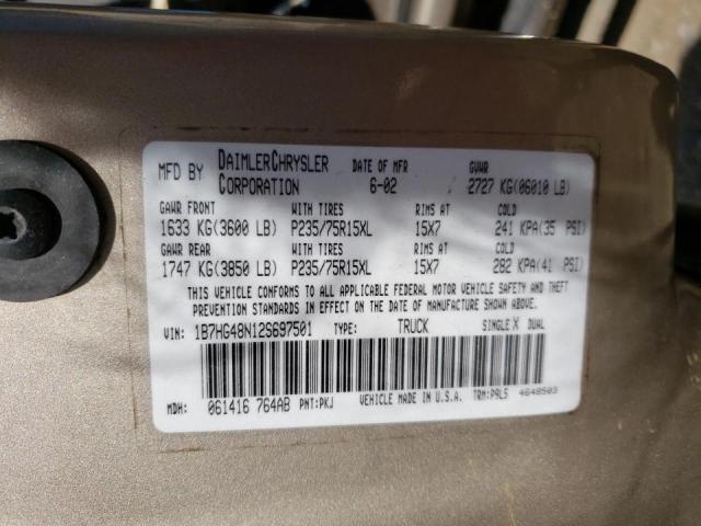 Photo 10 from auction – 2002 DODGE DAKOTA QUA with VIN 1B7HG48N12S697501
