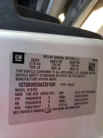 Photo 10 from auction – 2010 GMC SIERRA K15 with VIN 1GTSKWE30AZ281626
