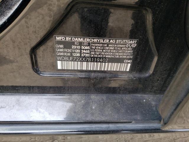 Photo 10 from auction – 2007 MERCEDES-BENZ E 550 with VIN WDBUF72XX7B119402