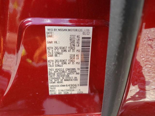 Photo 10 from auction – 2022 NISSAN FRONTIER S with VIN 1N6ED1EJ0NN649063