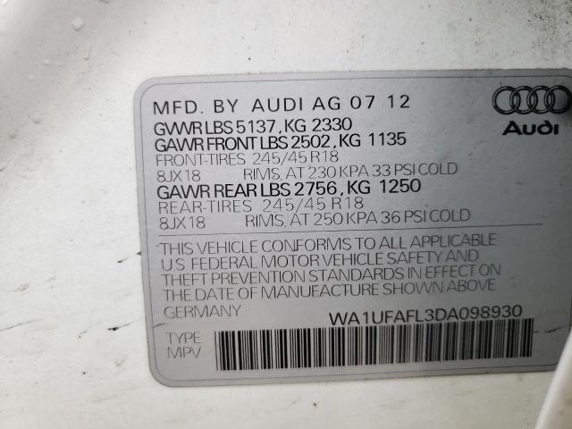 Photo 10 from auction – 2013 AUDI A4 ALLROAD with VIN WA1UFAFL3DA098930