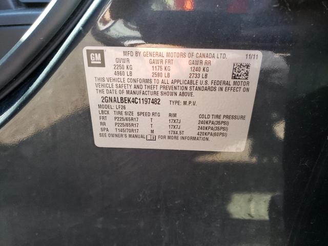 Photo 10 from auction – 2012 CHEVROLET EQUINOX LS with VIN 2GNALBEK4C1197482