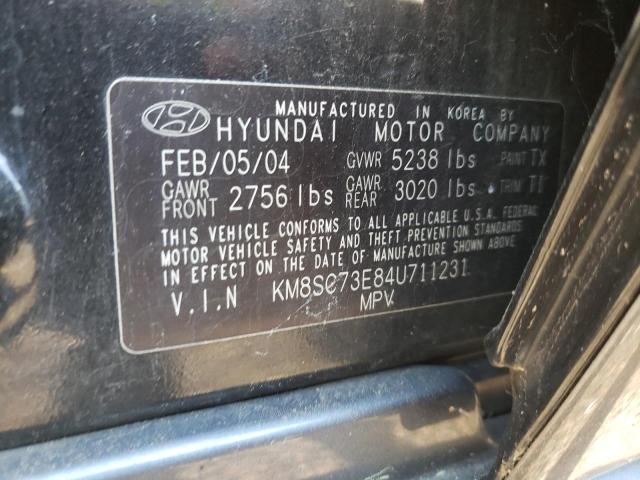 Photo 10 from auction – 2004 HYUNDAI SANTA FE with VIN KM8SC73E84U711231