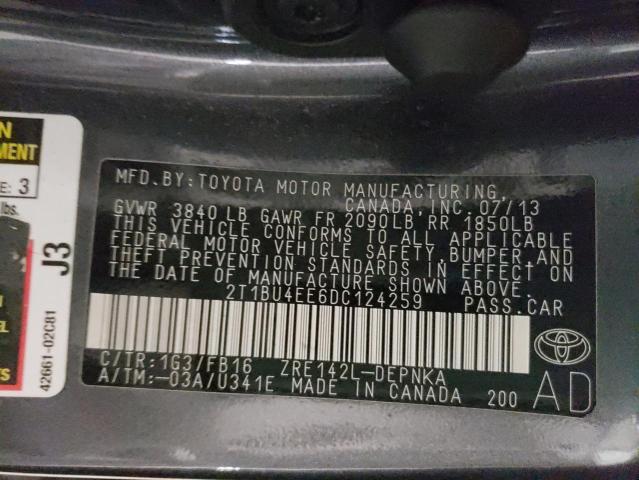 Photo 10 from auction – 2013 TOYOTA COROLLA BA with VIN 2T1BU4EE6DC124259