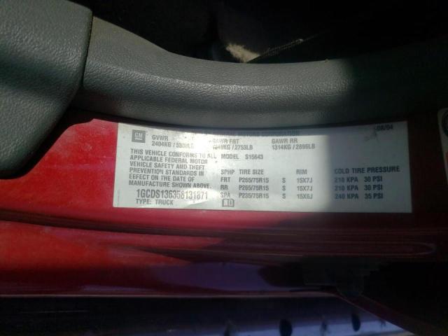 Photo 10 from auction – 2005 CHEVROLET COLORADO with VIN 1GCDS136358131871
