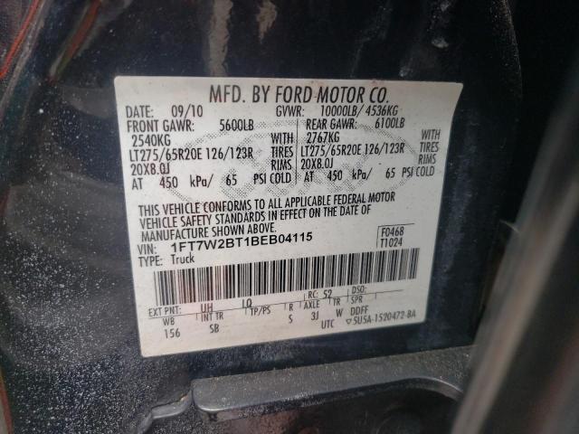 Photo 10 from auction – 2011 FORD F250 SUPER with VIN 1FT7W2BT1BEB04115