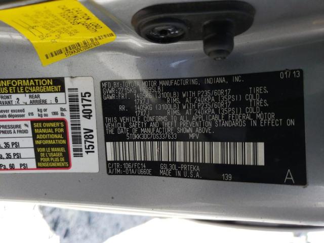 Photo 10 from auction – 2013 TOYOTA SIENNA LE with VIN 5TDKK3DC7DS337633