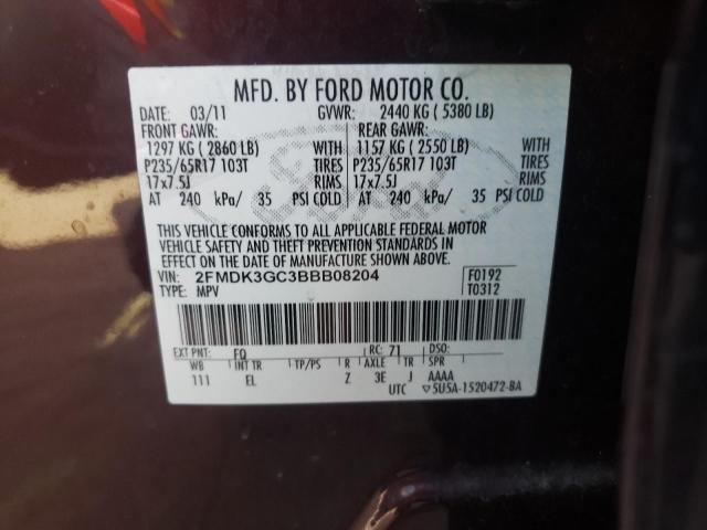 Photo 10 from auction – 2011 FORD EDGE SE with VIN 2FMDK3GC3BBB08204
