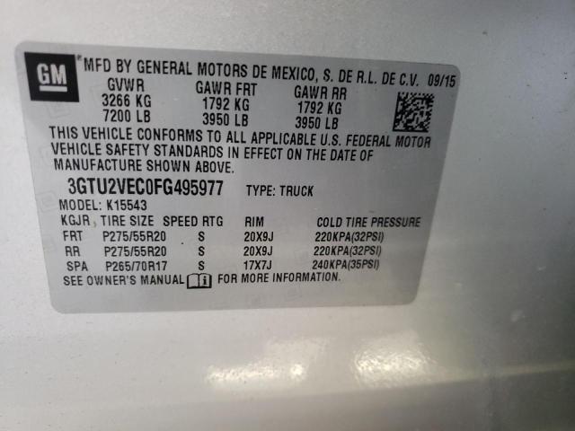 Photo 10 from auction – 2015 GMC SIERRA K15 with VIN 3GTU2VEC0FG495977