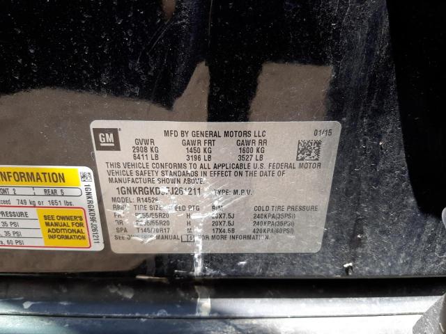 Photo 10 from auction – 2015 CHEVROLET TRAVERSE L with VIN 1GNKRGKD9FJ261211