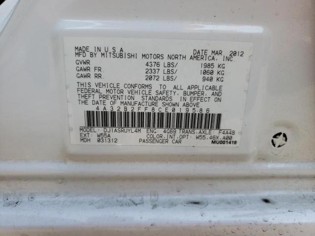Photo 10 from auction – 2012 MITSUBISHI GALANT FE with VIN 4A32B2FF8CE019586