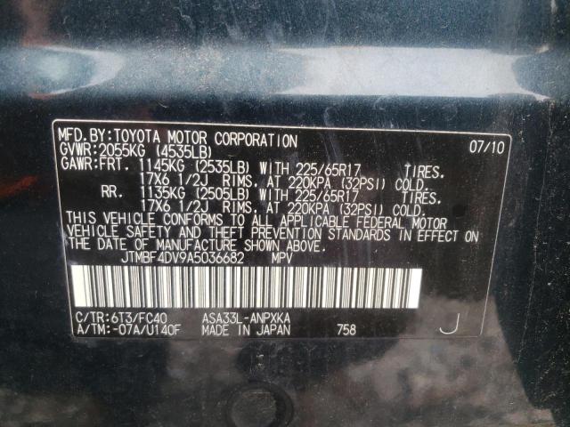Photo 10 from auction – 2010 TOYOTA RAV4 with VIN JTMBF4DV9A5036682