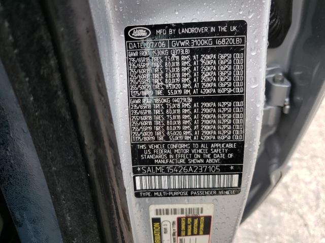 Photo 10 from auction – 2006 LAND ROVER RANGE ROVE with VIN SALME15426A237105