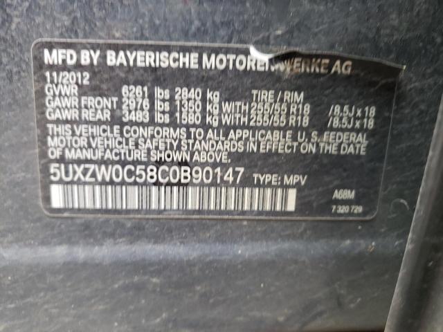 Photo 10 from auction – 2012 BMW X5 XDRIVE3 with VIN 5UXZW0C58C0B90147