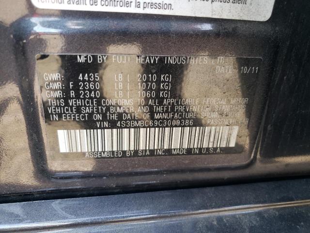 Photo 10 from auction – 2012 SUBARU LEGACY 2.5 with VIN 4S3BMBC69C3009386