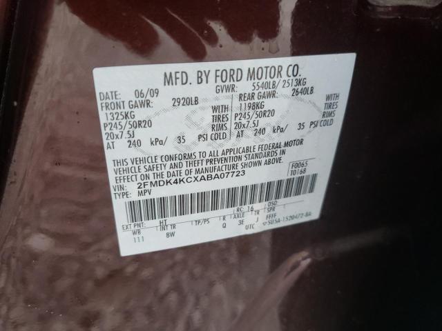 Photo 10 from auction – 2010 FORD EDGE LIMIT with VIN 2FMDK4KCXABA07723