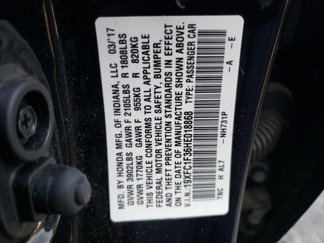 Photo 10 from auction – 2017 HONDA CIVIC EX with VIN 19XFC1F36HE018868