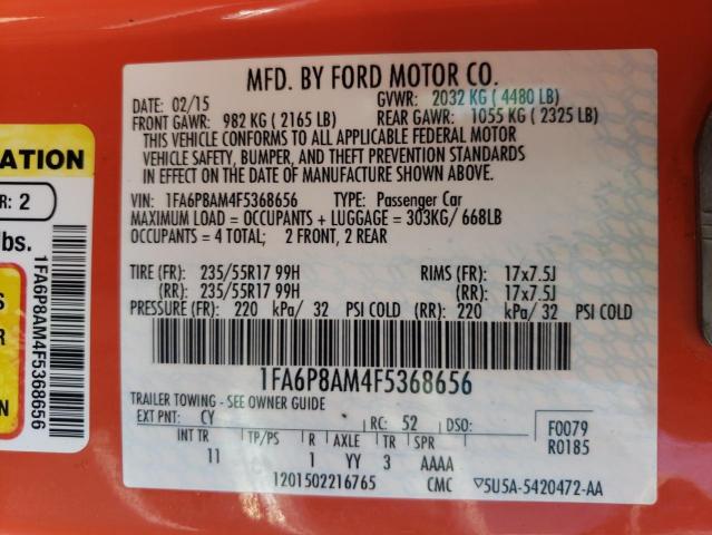 Photo 10 from auction – 2015 FORD MUSTANG with VIN 1FA6P8AM4F5368656
