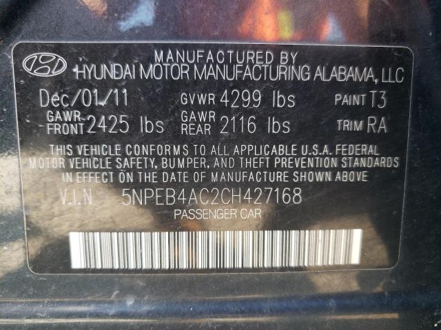 Photo 10 from auction – 2012 HYUNDAI SONATA GLS with VIN 5NPEB4AC2CH427168