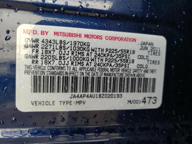 Photo 10 from auction – 2011 MITSUBISHI OUTLANDER with VIN JA4AP4AU1BZ020193