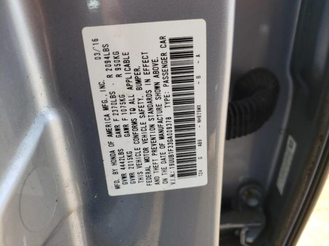 Photo 10 from auction – 2016 ACURA TLX with VIN 19UUB1F33GA009378