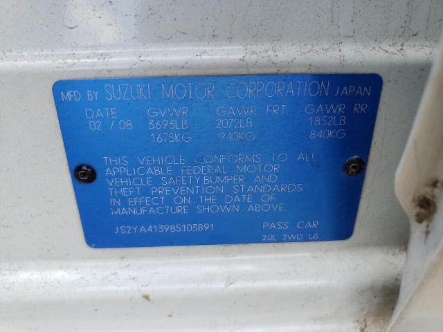 Photo 10 from auction – 2008 SUZUKI SX4 BASE with VIN JS2YA413985103891