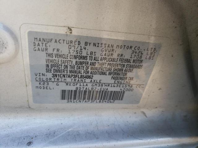 Photo 10 from auction – 2015 NISSAN VERSA S with VIN 3N1CN7AP3FL854062