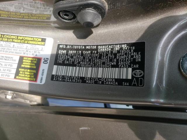 Photo 10 from auction – 2018 TOYOTA COROLLA L with VIN 2T1BURHE0JC099945