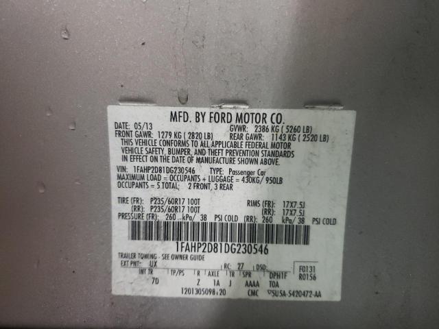 Photo 10 from auction – 2013 FORD TAURUS SE with VIN 1FAHP2D81DG230546