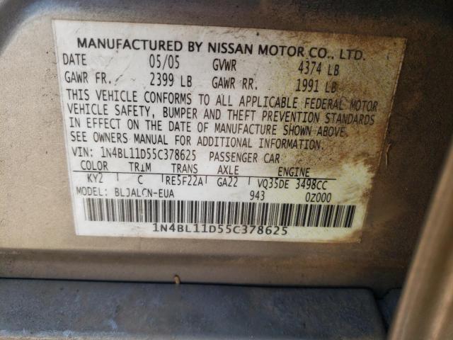 Photo 10 from auction – 2005 NISSAN ALTIMA SE with VIN 1N4BL11D55C378625